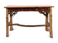 An Adirondack Table with Inset Painting