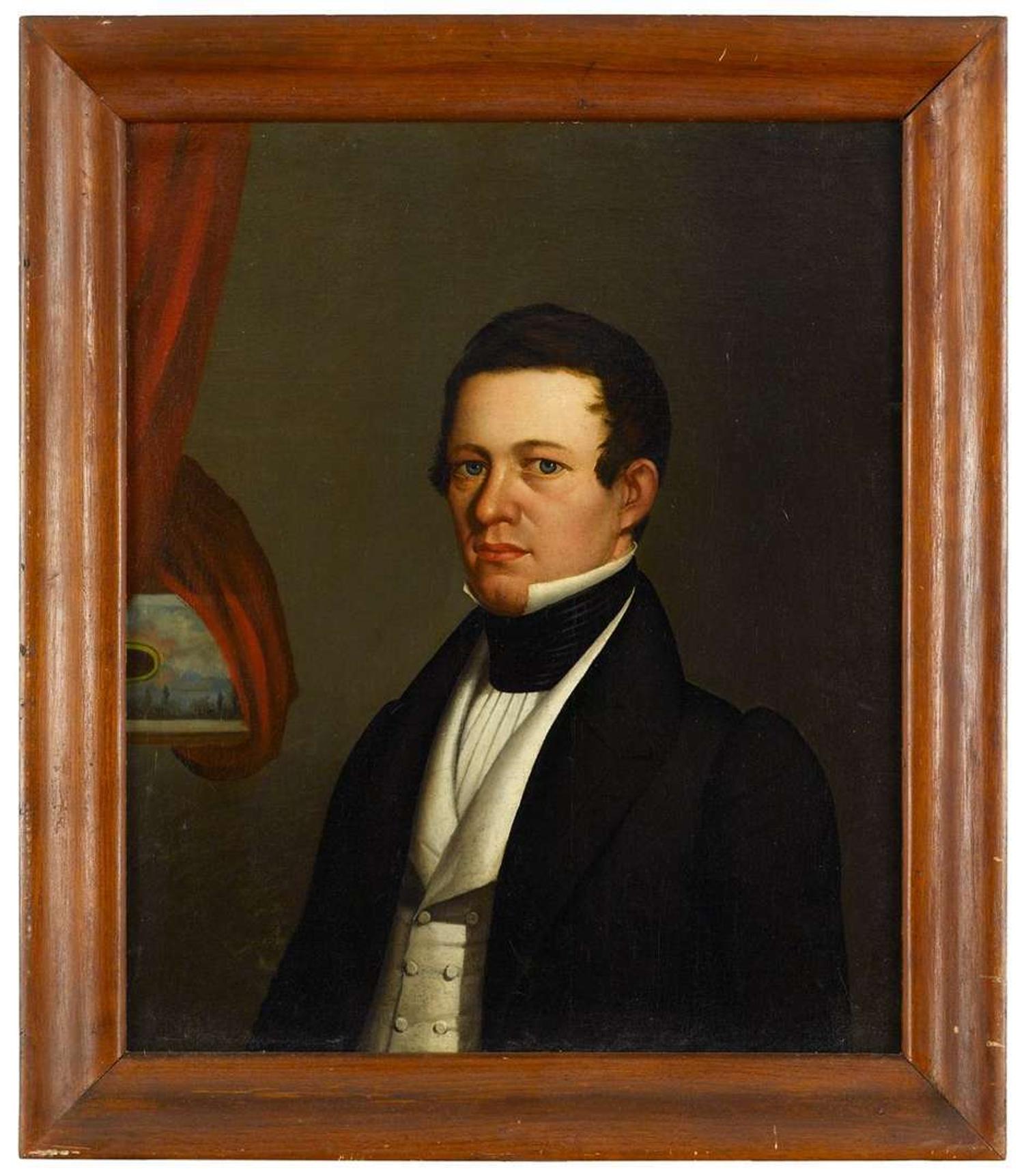 American School 19th century portrait of a young man
