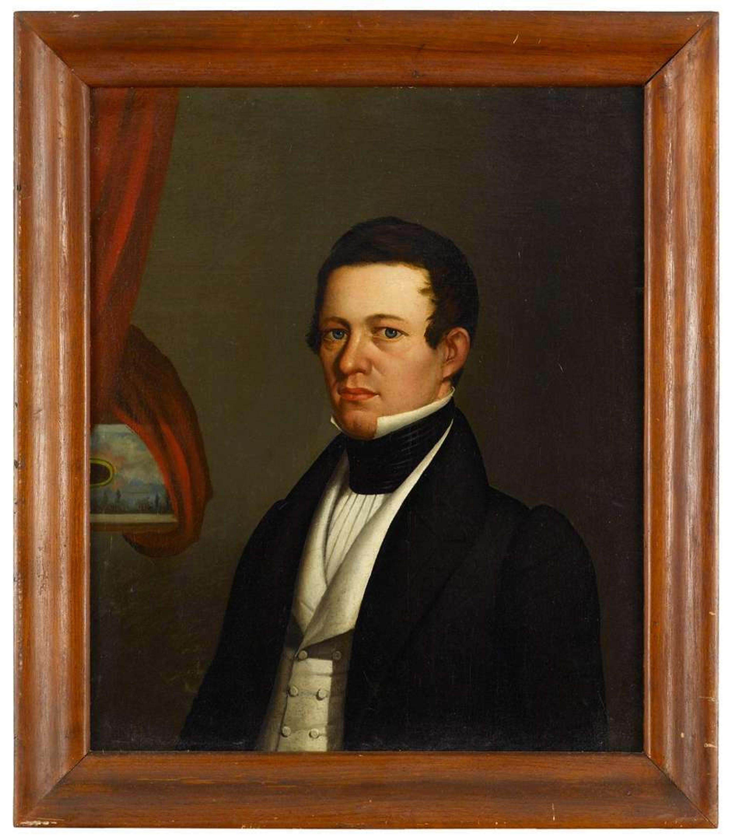 American School 19th century portrait of a young man