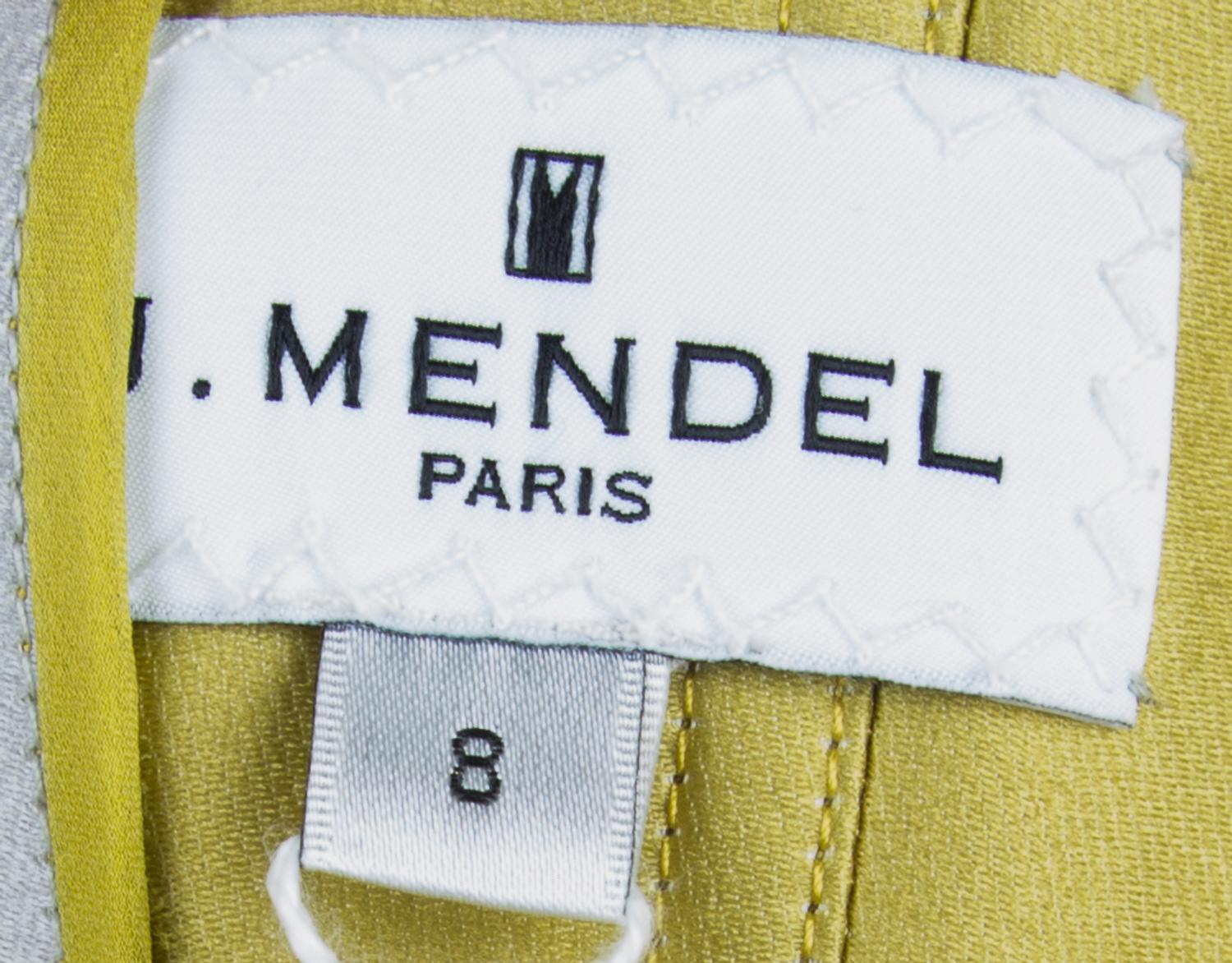 A J. Mendel Grey Silk Strapless Cocktail Dress, Size 8.