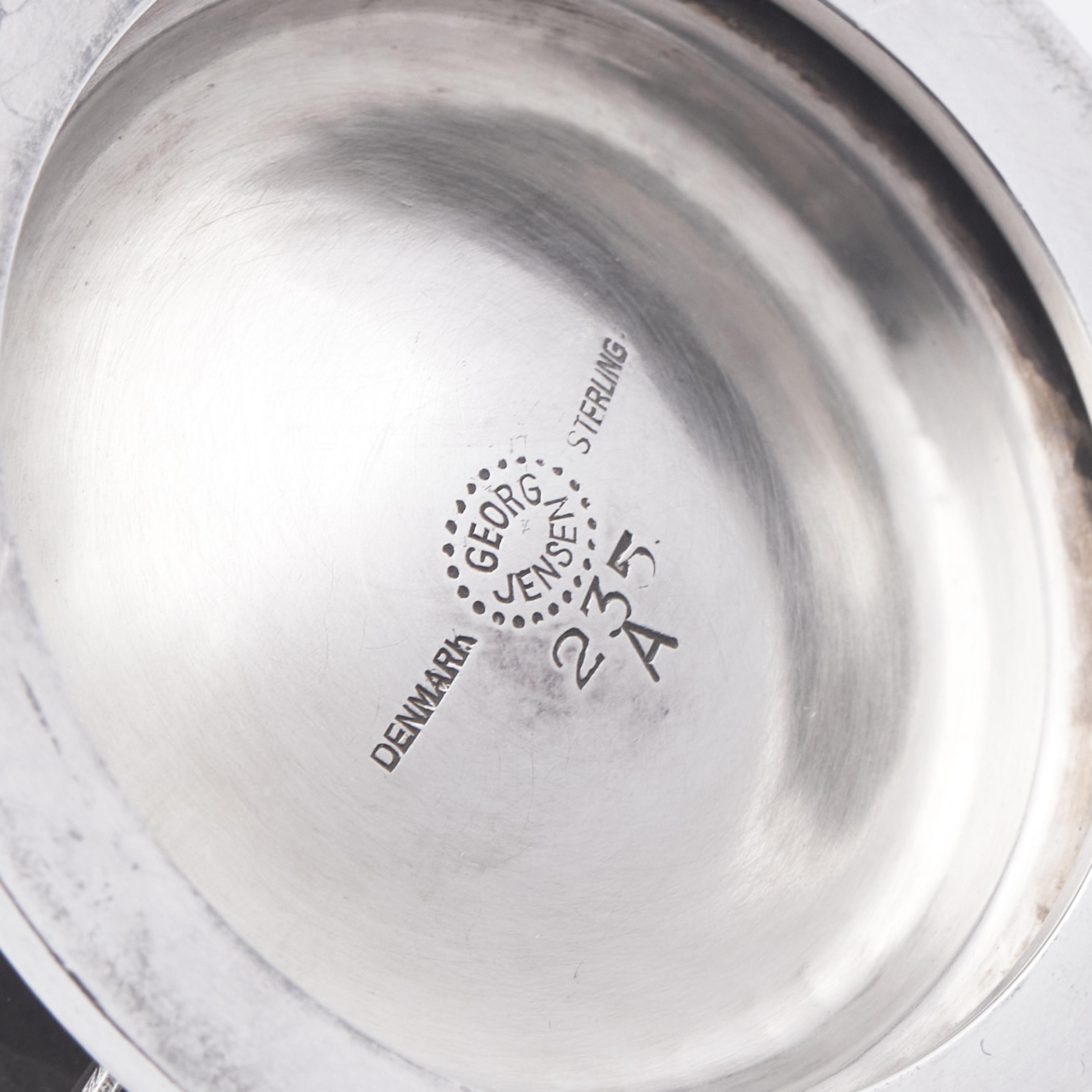 A Georg Jensen Silver Creamer and Sugar with Tray