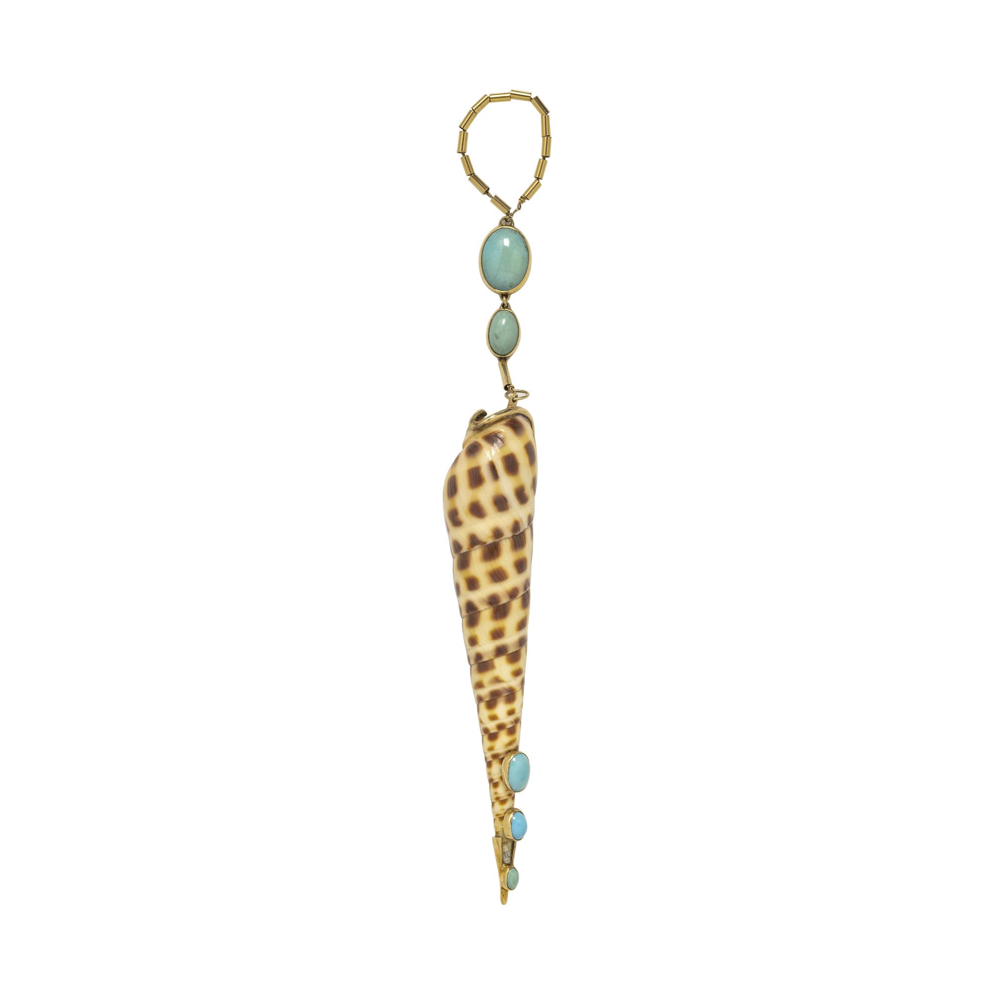 MARGUERITE STIX, SHELL AND TURQUOISE PENDANT