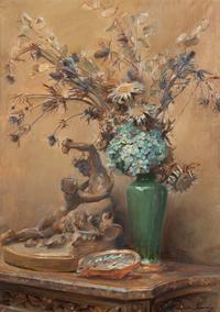 Pan with Dried Flowers