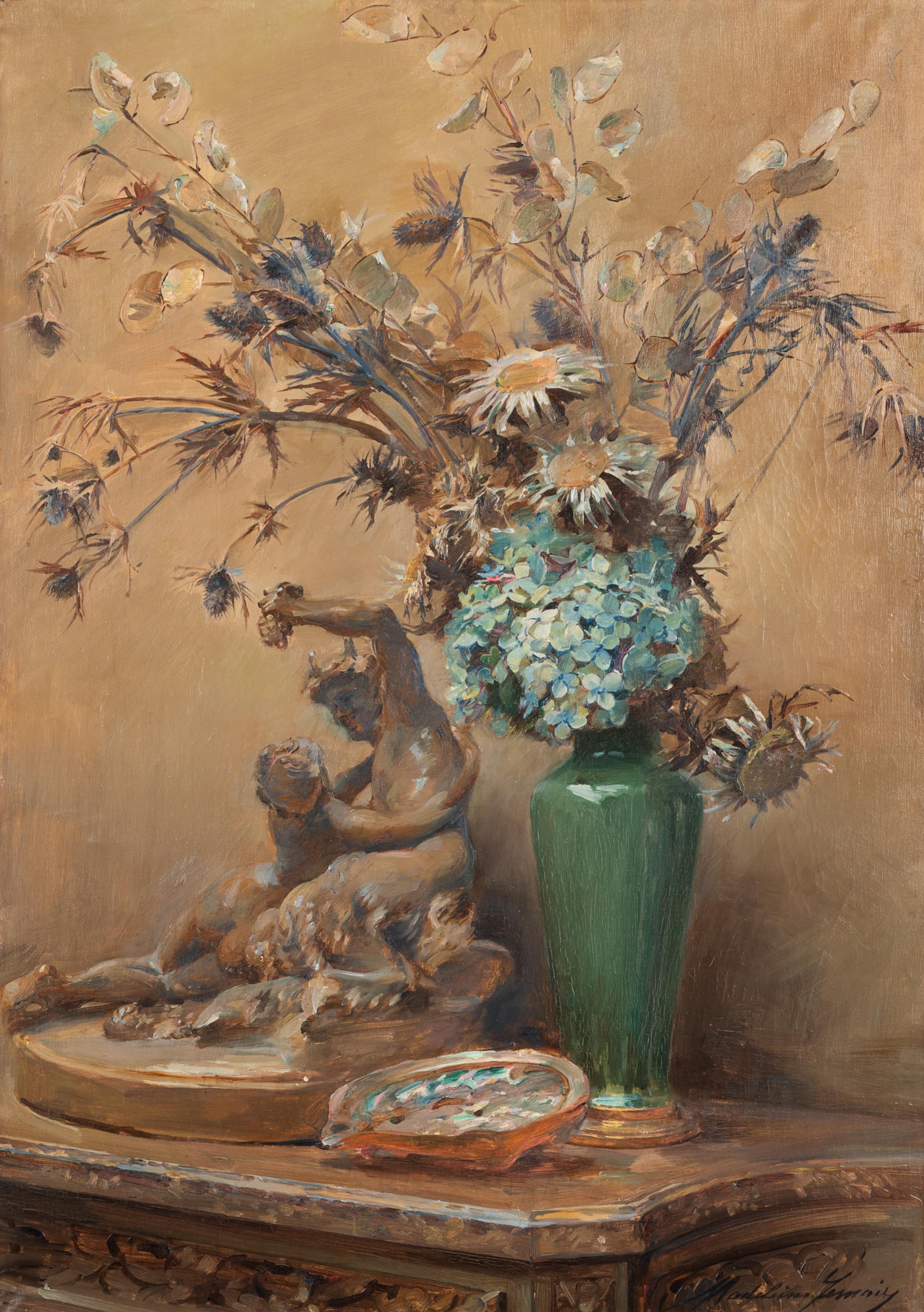 Pan with Dried Flowers
