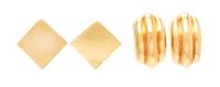 A Collection of 14 Karat Yellow Gold Earclips, 7.30 dwts.