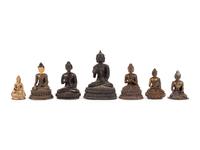 Seven Tibetan and Nepalese Bronze Figures of Buddha
