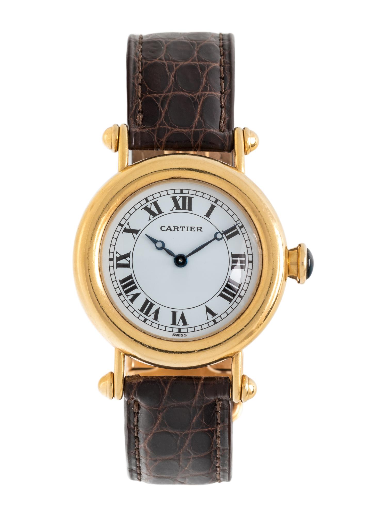 CARTIER, REF. 1460 18K YELLOW GOLD 'DIABOLO' WRISTWATCH