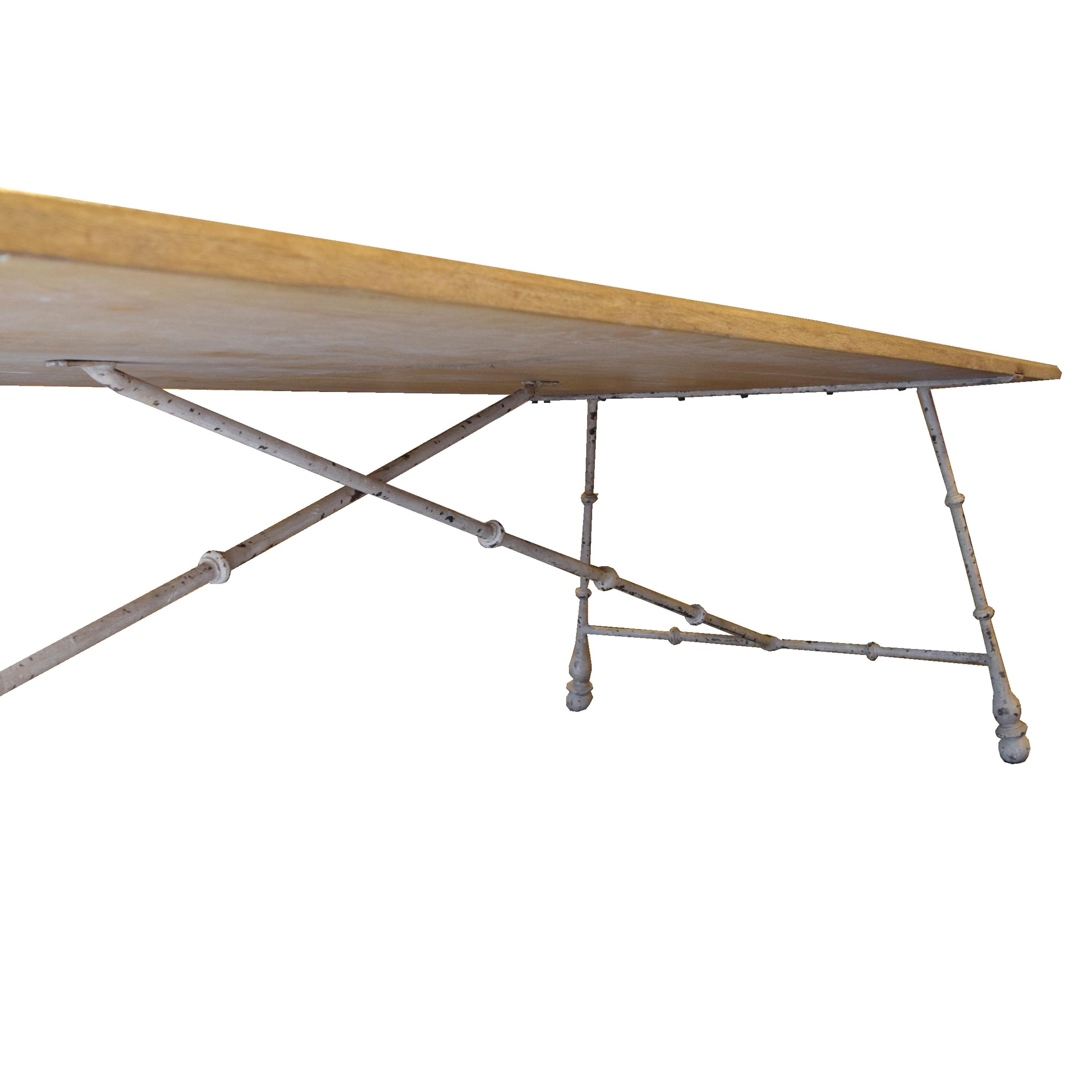 A Spanish-Style Table with Iron Base 132" W x 29" D x 29.5" H — 20th Century
