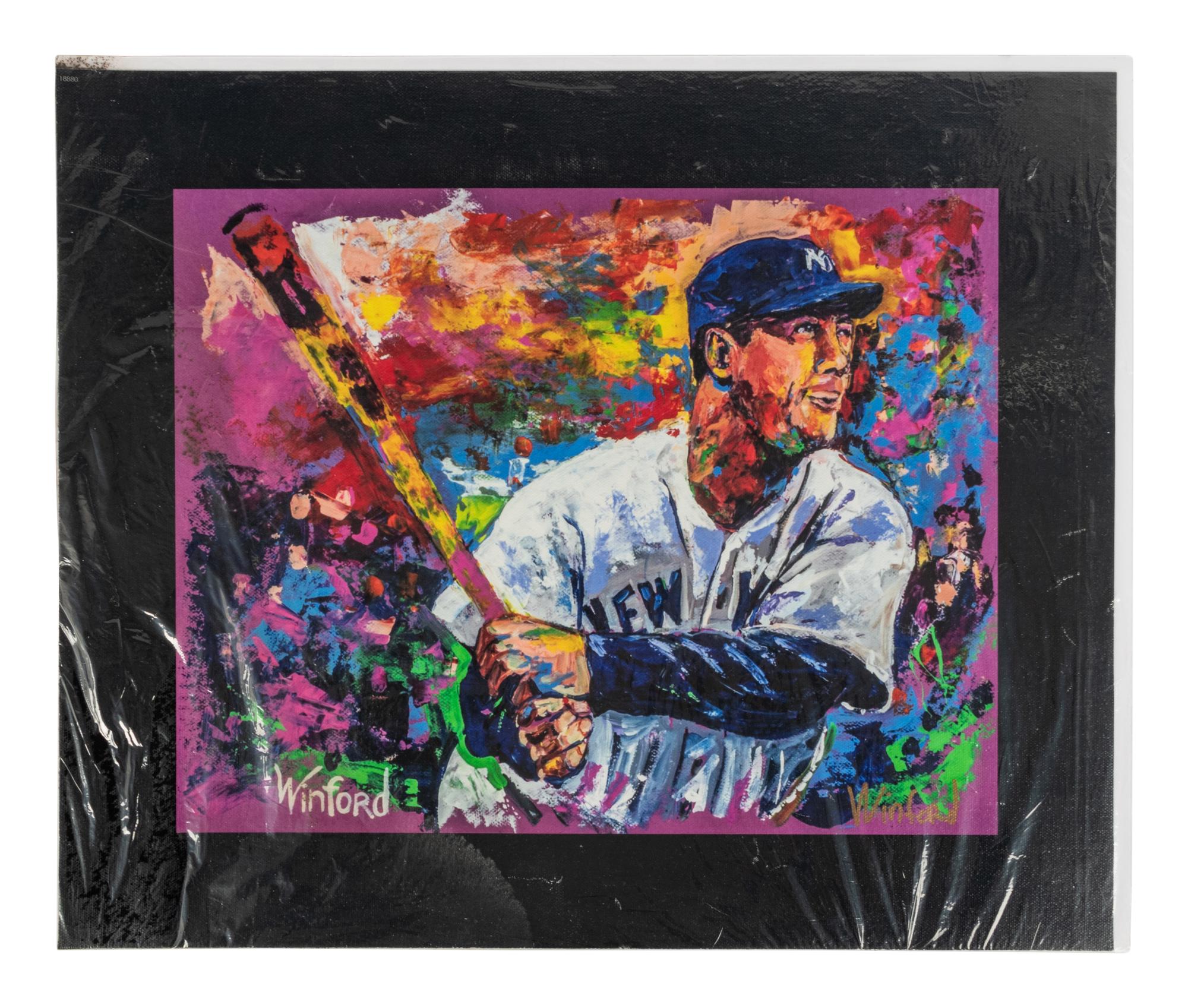 A Group of Five Works of Baseball Art Including Carl Yastrzemski Signed Autograph,