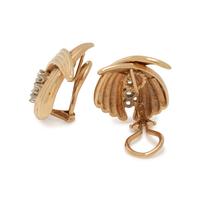 YELLOW GOLD AND DIAMOND EARCLIPS