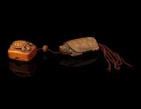 A Japanese Carved Boxwood 'Tortoise' Inro