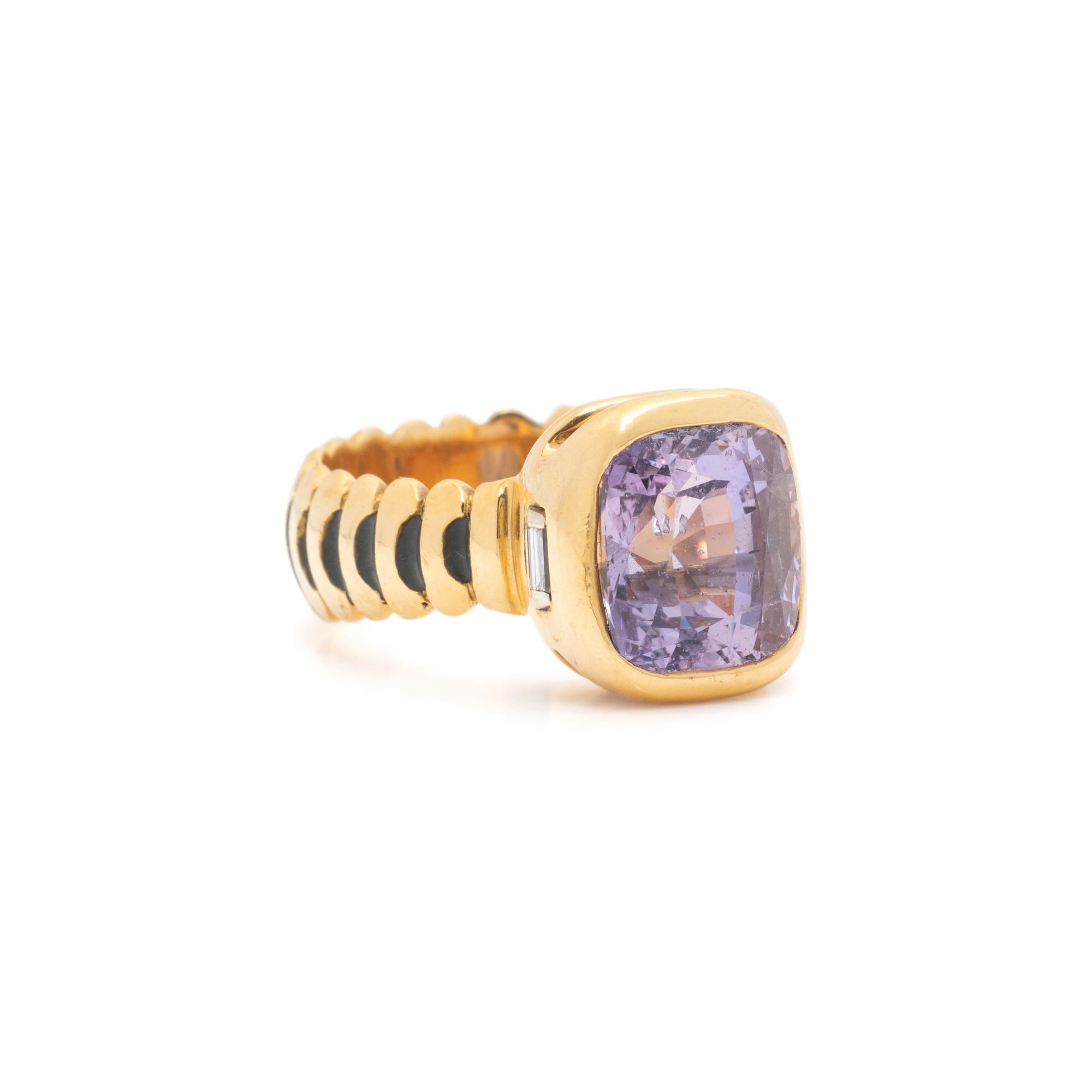 PURPLE SAPPHIRE AND DIAMOND RING