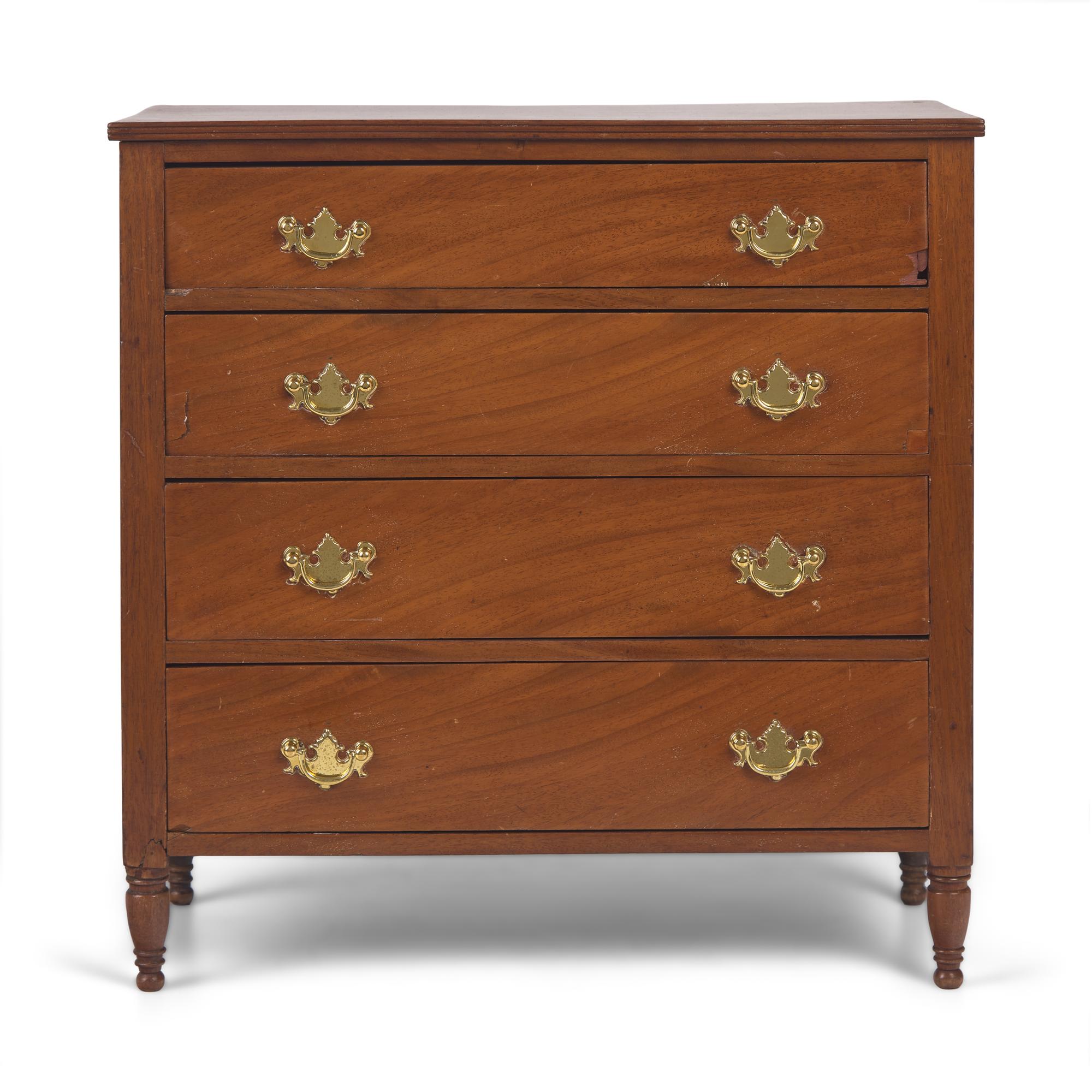 A Federal Miniature Mahogany Chest of Drawers