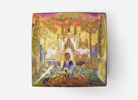 A Wedgwood Fairyland Lustre Nizami Pattern Box, UK, 1920s