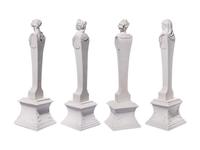 Four Mennecy Biscuit Porcelain Herm Figures Emblematic of the Seasons