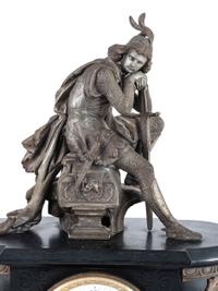 A Kroeber Saxonia Mantel Clock with Gladiator Figure