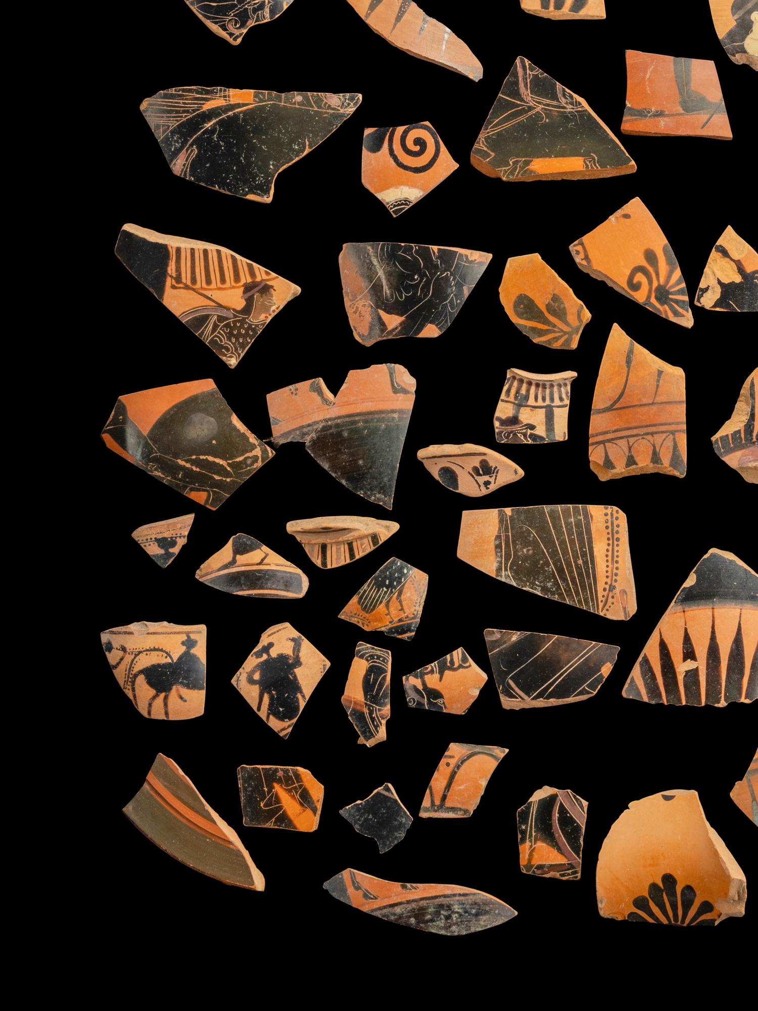 61 Attic Black-Figured Vase Fragments