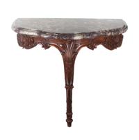 A Rococo Revival Mahogany Console Height 35 1/2 x width 30 1/2 inches.