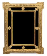 A Louis XVI Style Giltwood Double Framed Mirror Height 40 x width 50 3/4 inches. — LATE 19TH CENTURY