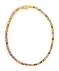 YELLOW GOLD AND MULTICOLOR SAPPHIRE NECKLACE