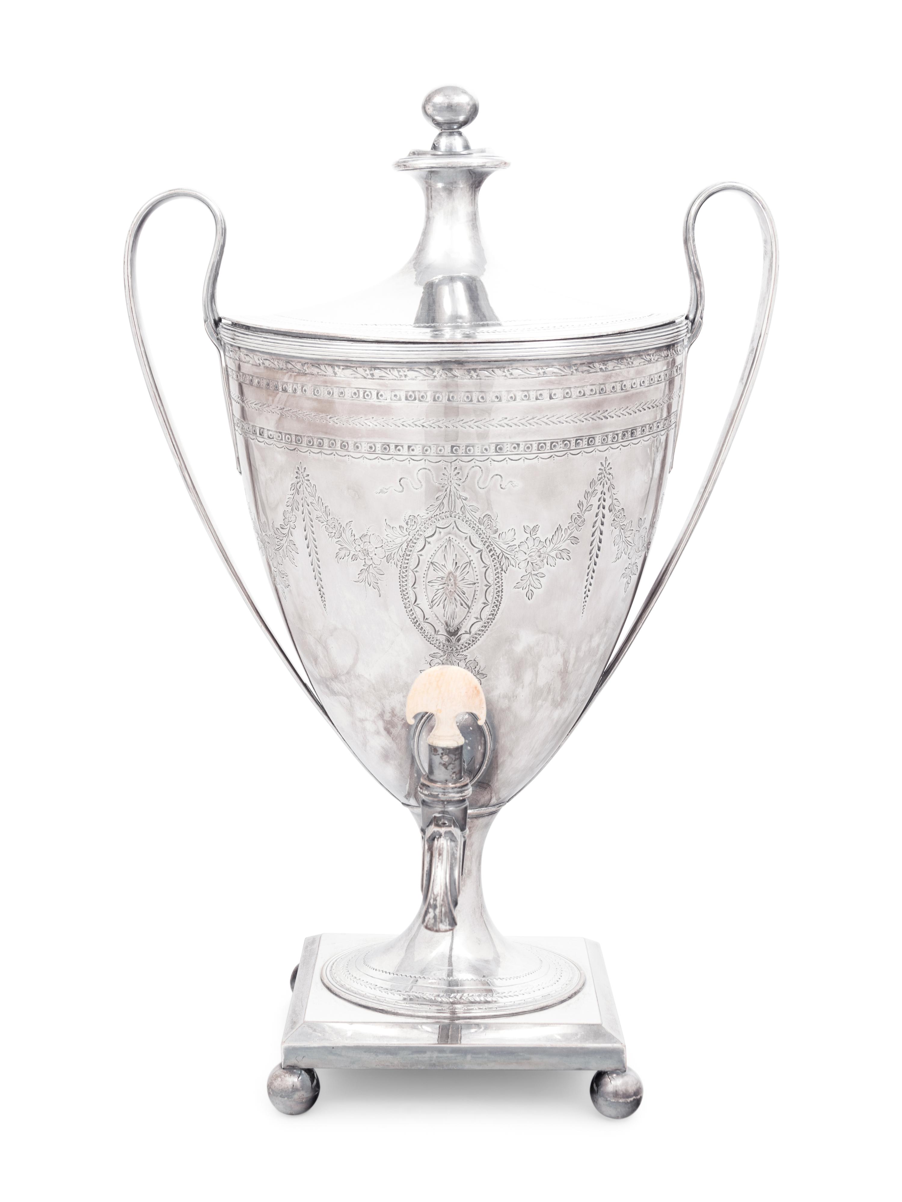 An English Silver-Plate Hot Water Urn