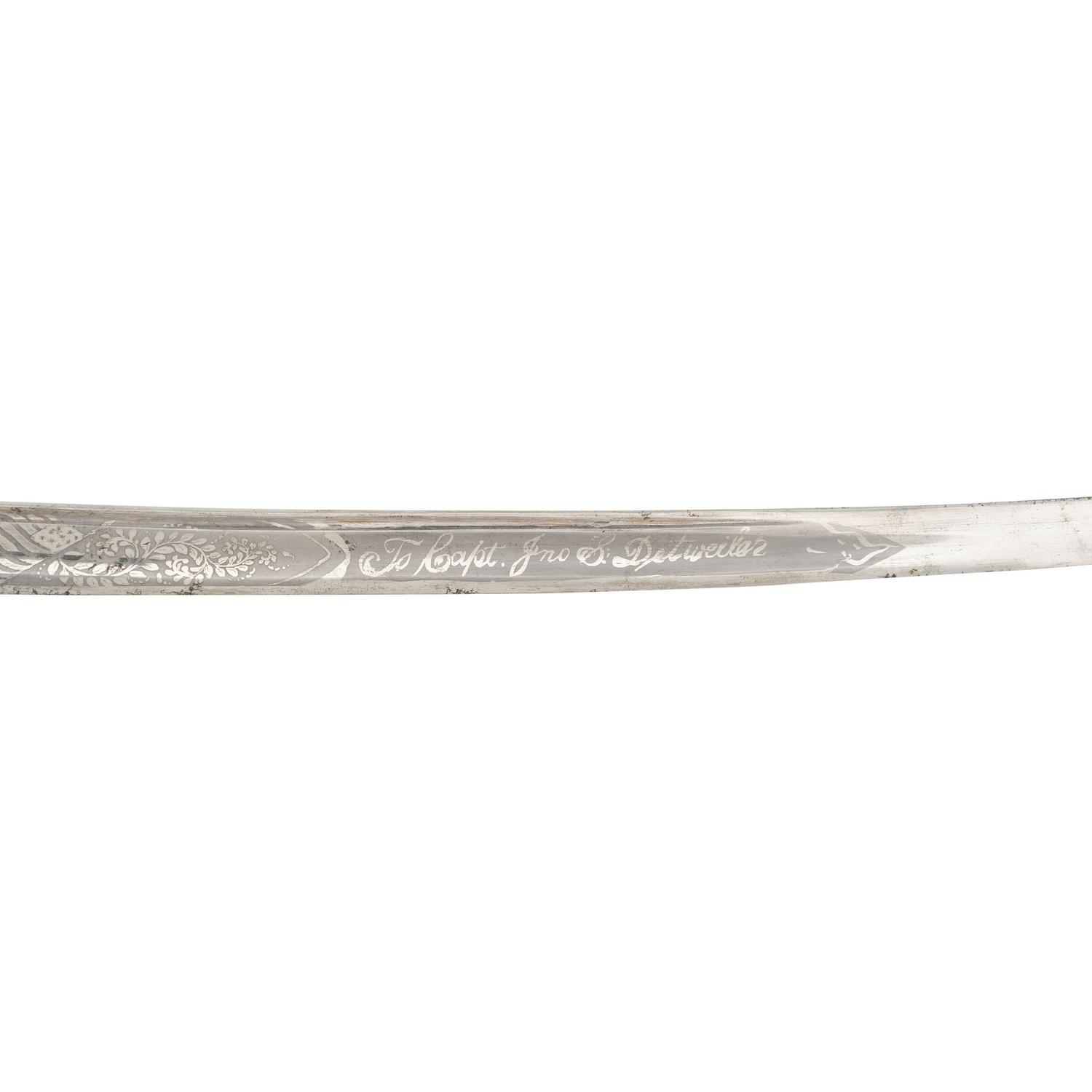 Presentation Cavalry Officers Saber of Captain John Detweiler 9th PA Cavalry by Sauerbier