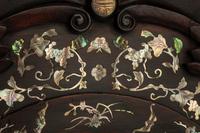 A Chinese Mother-of-Pearl Inlaid Sandalwood 'Longevity' Mantel Clock