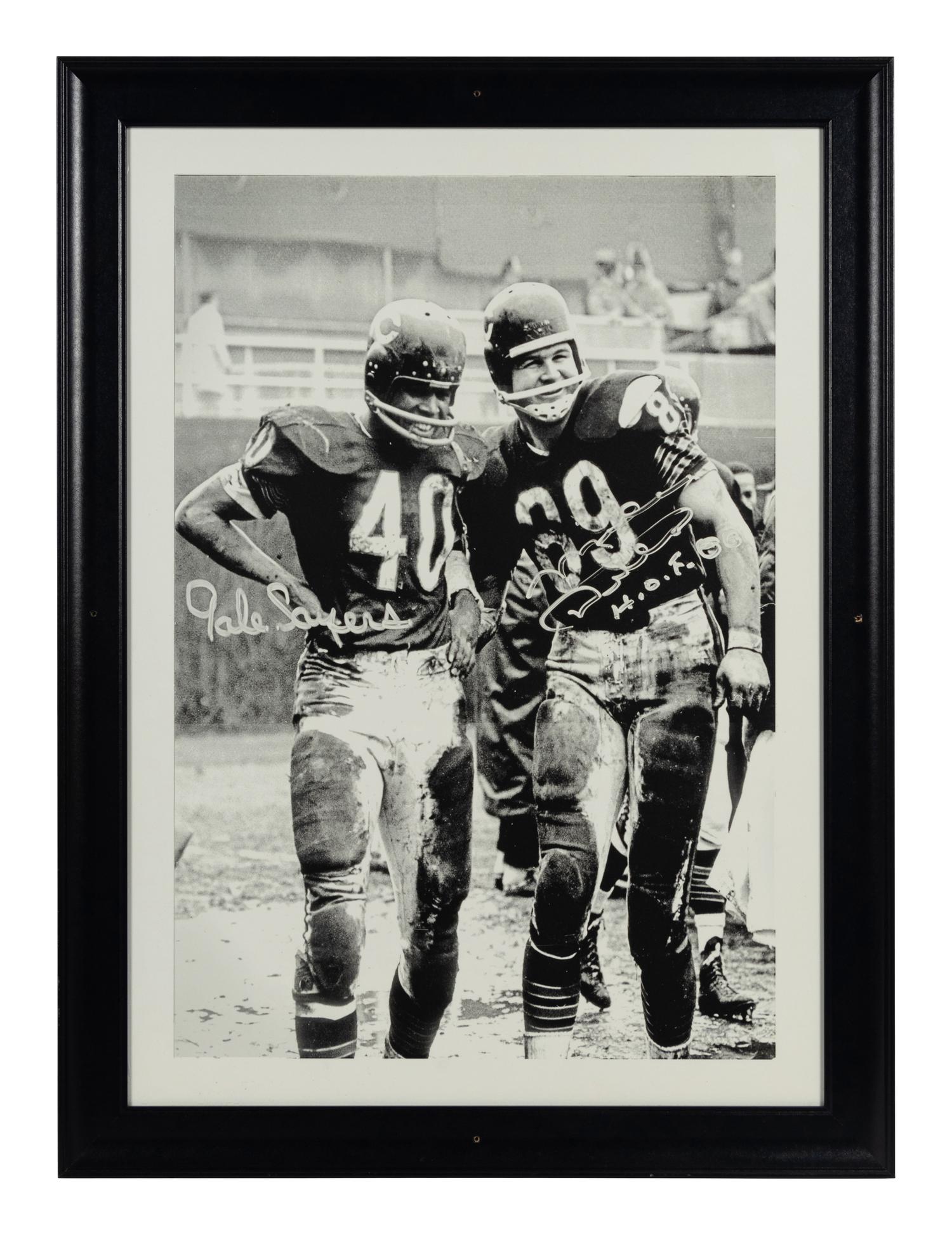 A Group of Five Photographs of Football Players Formerly Displayed at Mike Ditka’s Restaurant