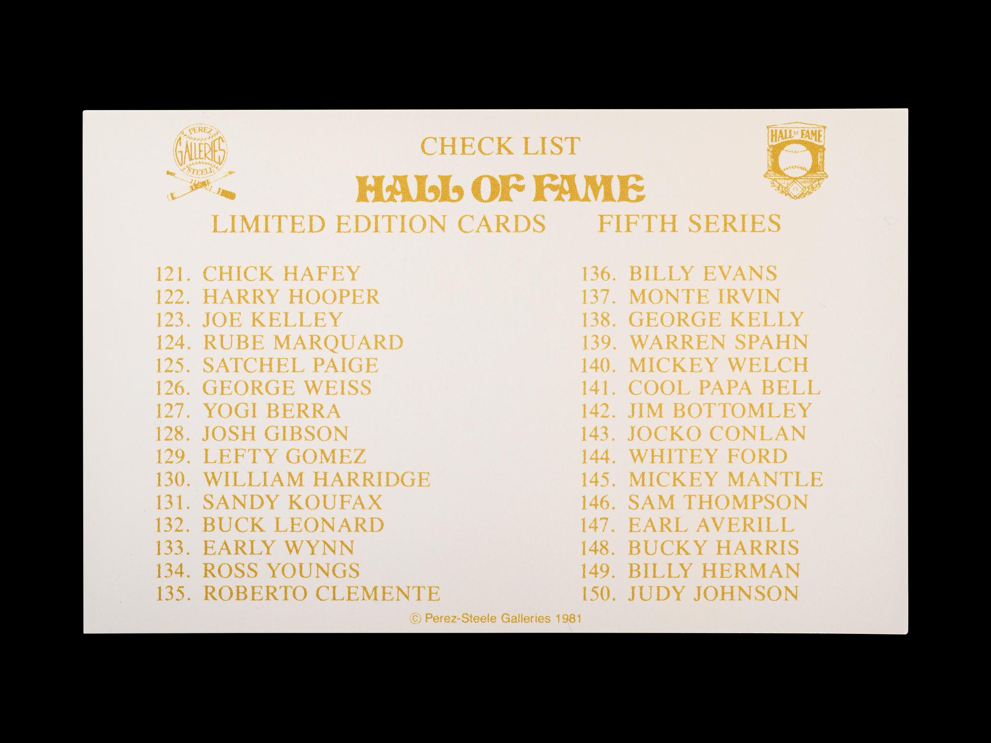 A Complete Run of 1980-2002 Series One Through Fifteen Perez-Steele Baseball Hall of Fame Post Cards
