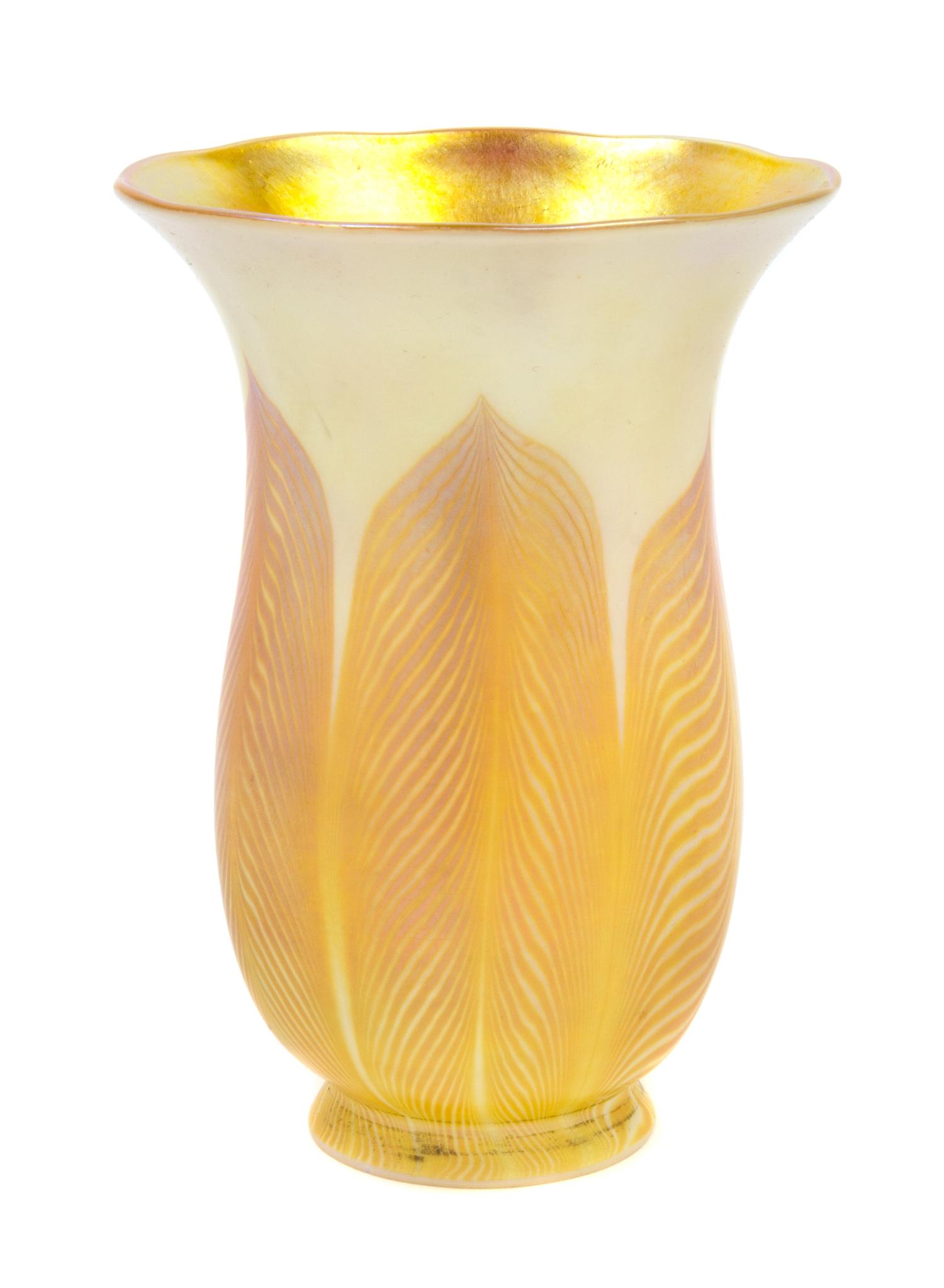 A Steuben Iridescent Glass Shade Height 6 1/8 inches.
