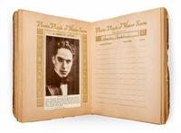 (EARLY CINEMA) Scrapbook containing photo reproductions of famous film stars of the early 20th century. Chicago, 1915