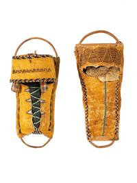 Apache Beaded Hide Doll Cradles