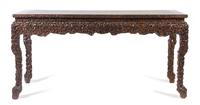 A Hardwood Console Table Height 35 x width 71 1/2 x depth 25 1/4 inches. — EARLY 20TH CENTURY