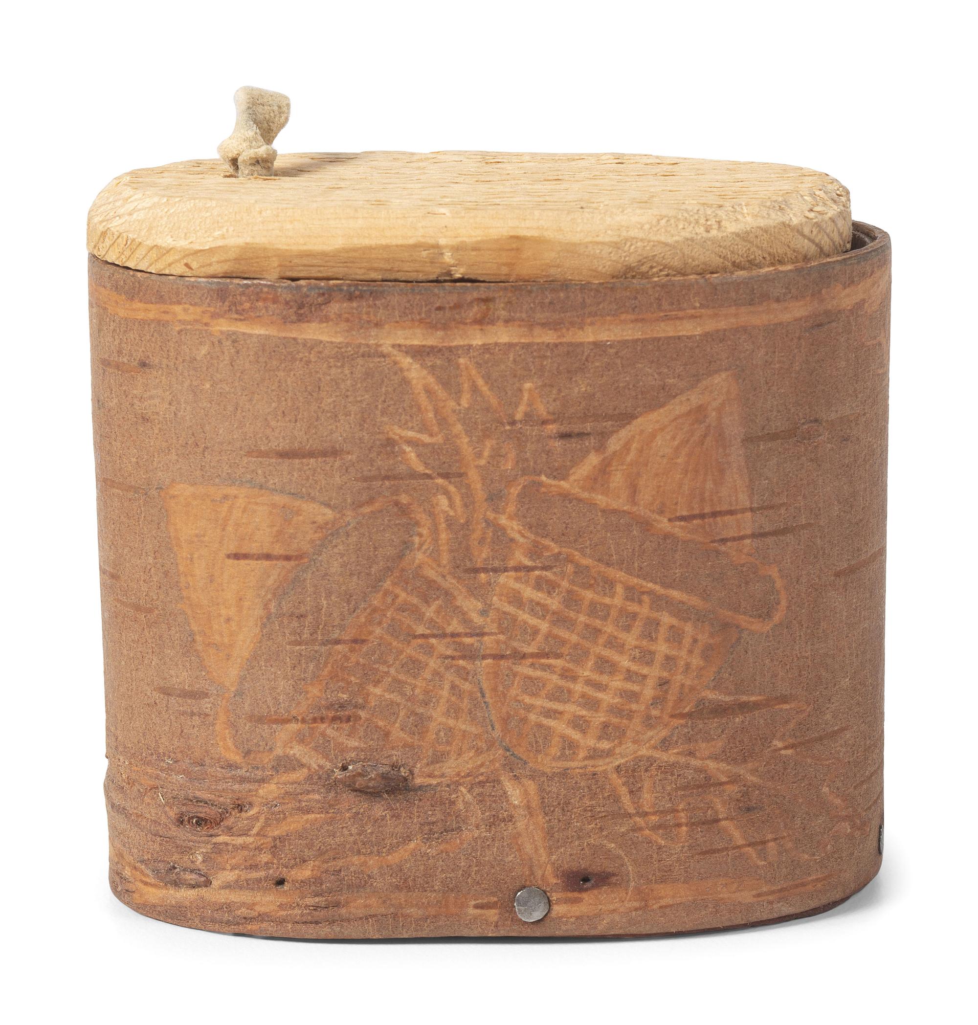 Collection of Decorated Birchbark Containers