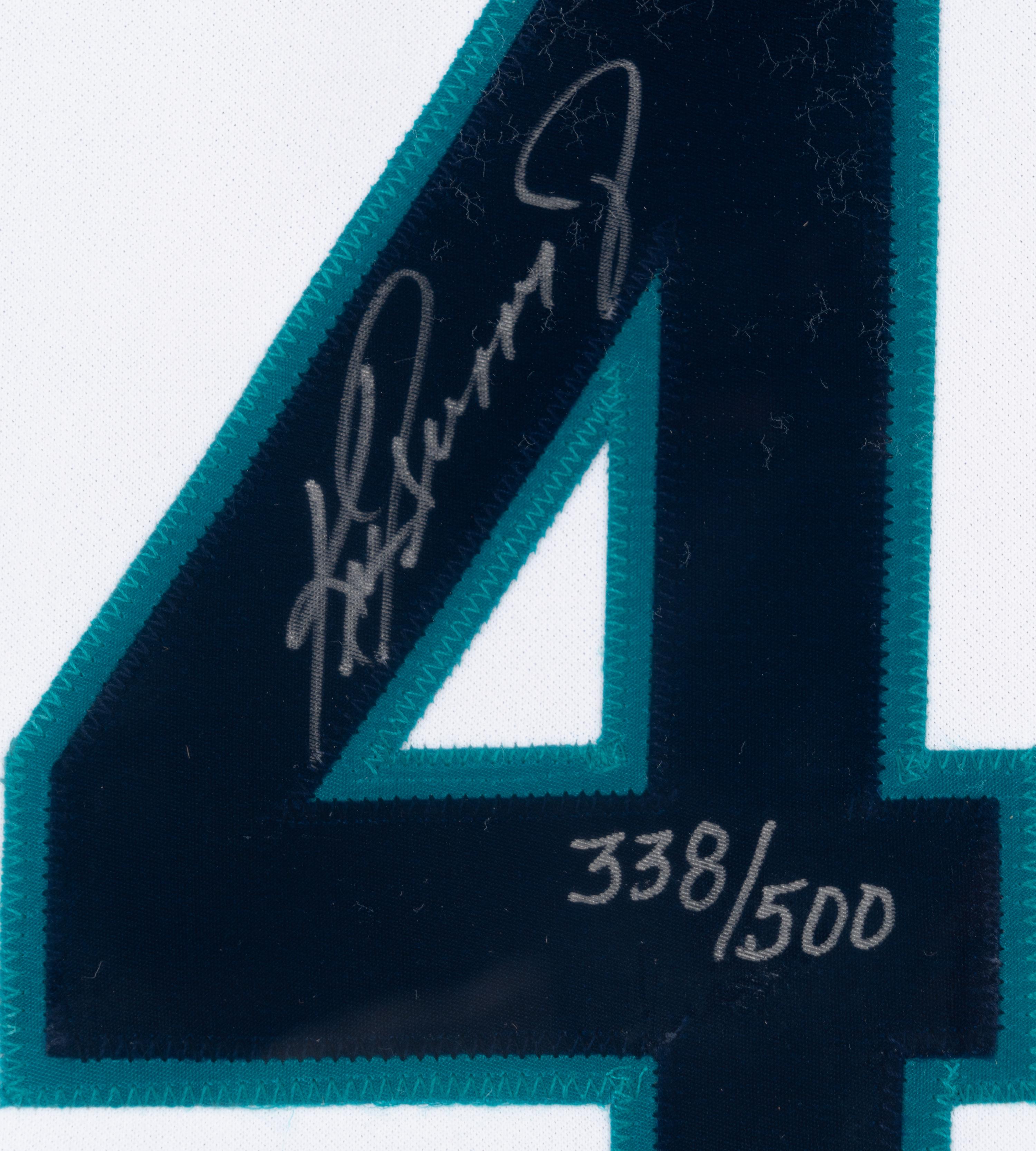A Group of Signed Autograph Baseball Jersey Displays Featuring Hall of Famers and Notables Including Ken Griffey Jr.