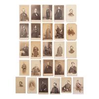 [Civil War] Group of 25 Carte de Visites of Union and Confederate Generals, Officers, and Statesmen