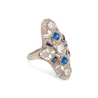 DIAMOND AND SYNTHETIC SAPPHIRE RING