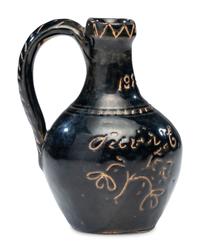 A William H. Rambo Albany Slip-Glazed and Incised Jug