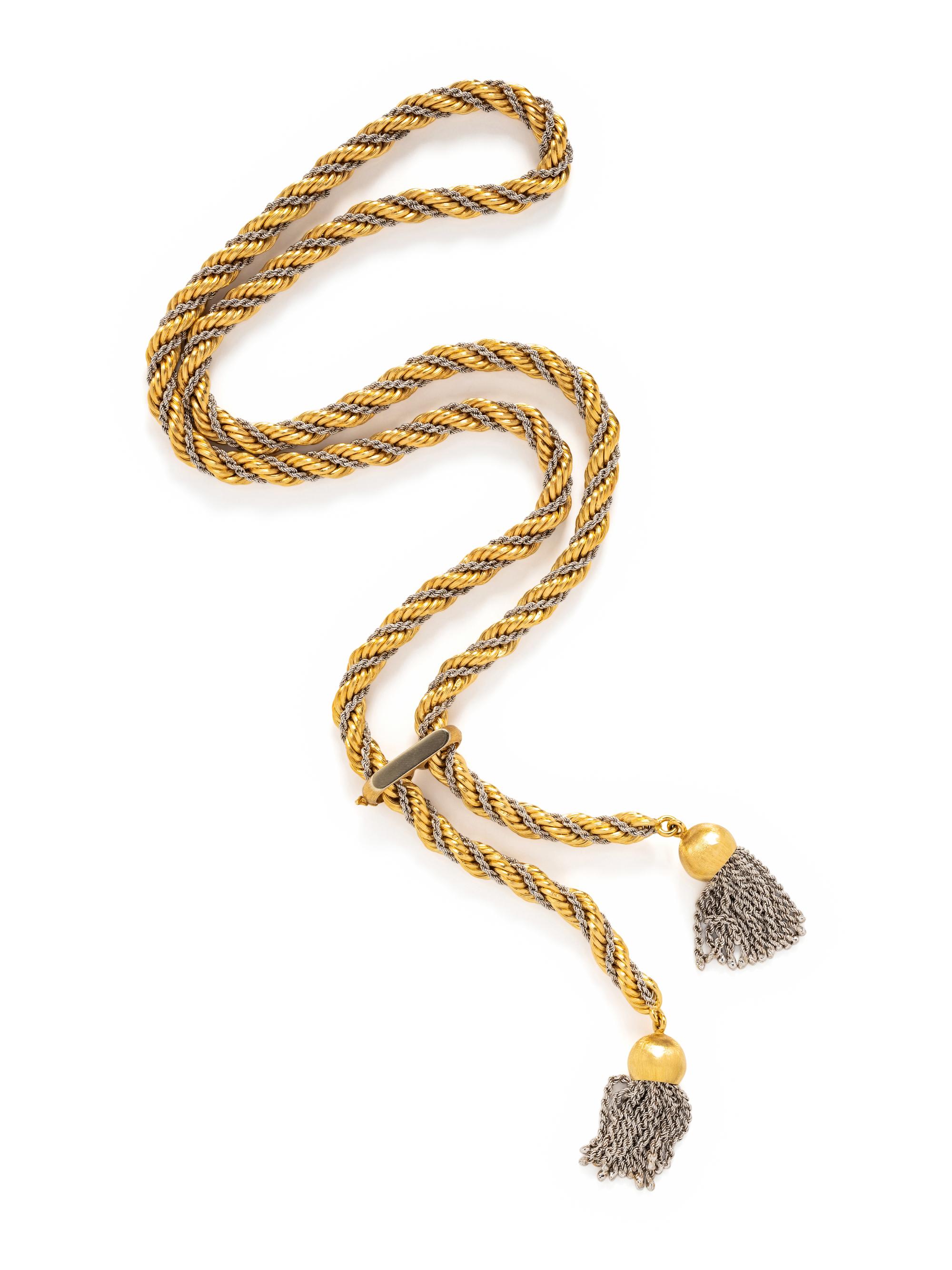 BICOLOR GOLD ROPE TWIST NECKLACE