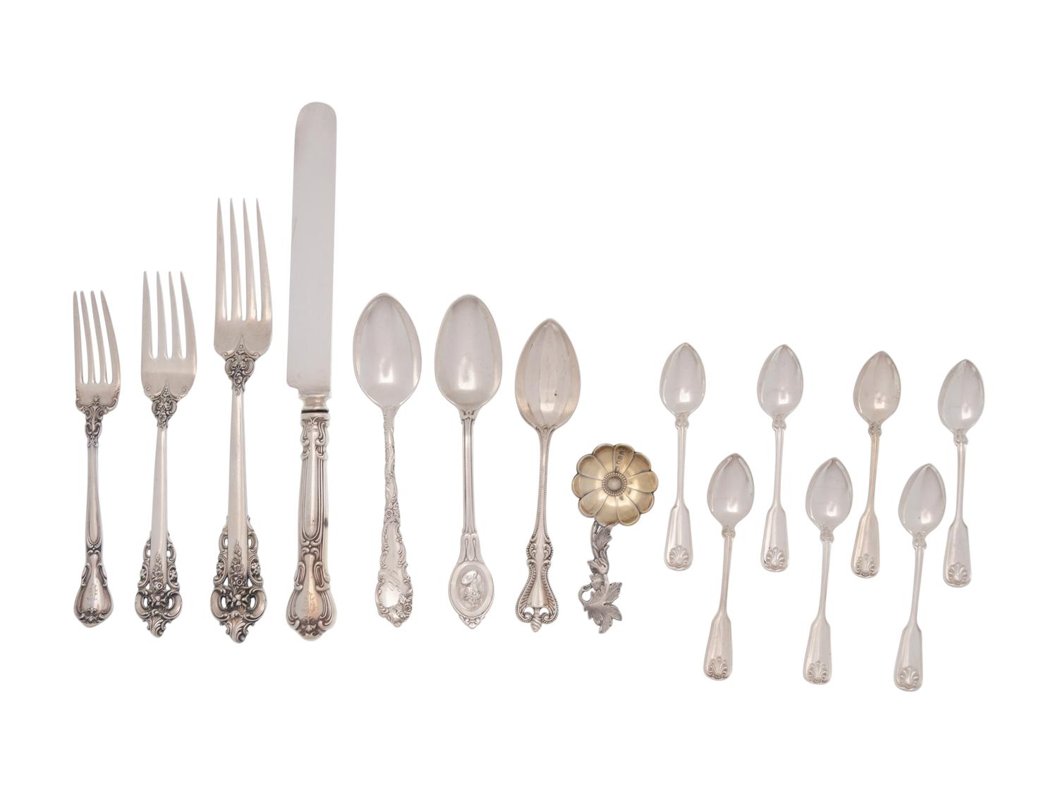 A Collection of American Silver Flatware Articles