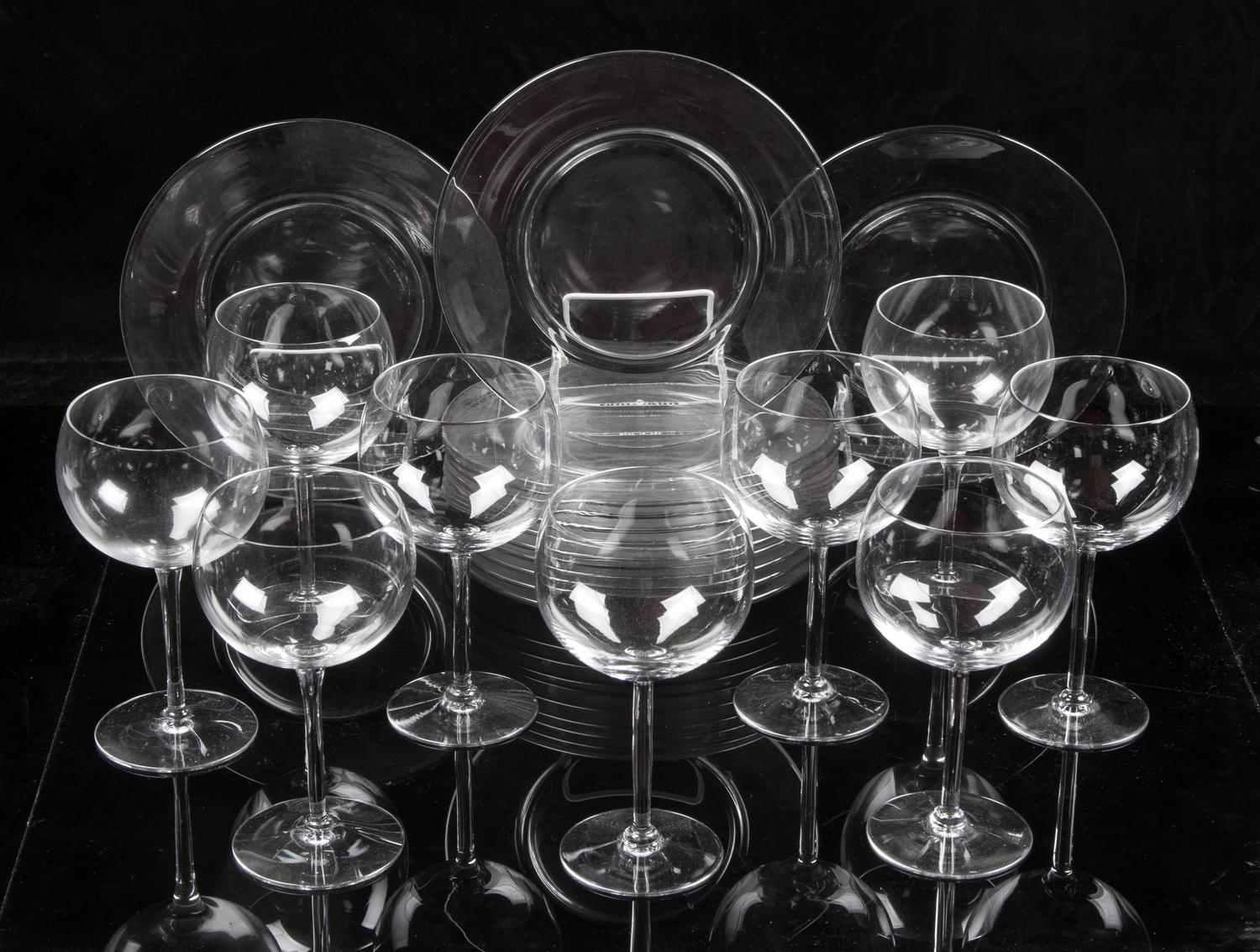 A Group of Twelve Seneca Wine Glasses Height of first 7 1/4 inches.
