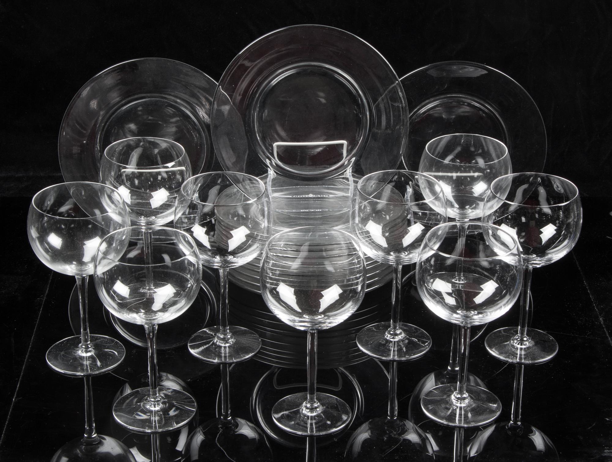 A Group of Twelve Seneca Wine Glasses Height of first 7 1/4 inches.