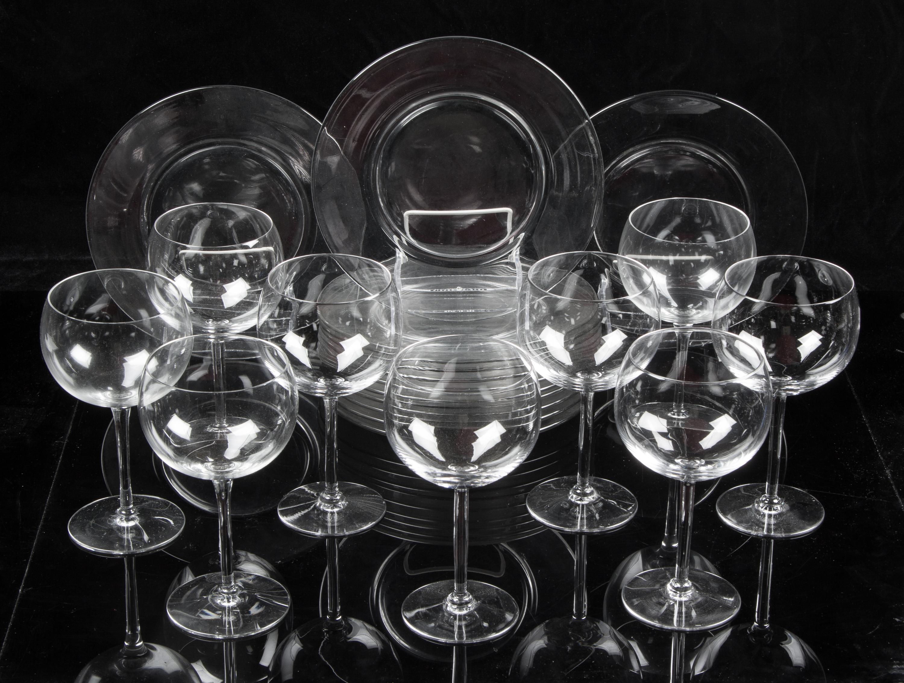 A Group of Twelve Seneca Wine Glasses Height of first 7 1/4 inches.