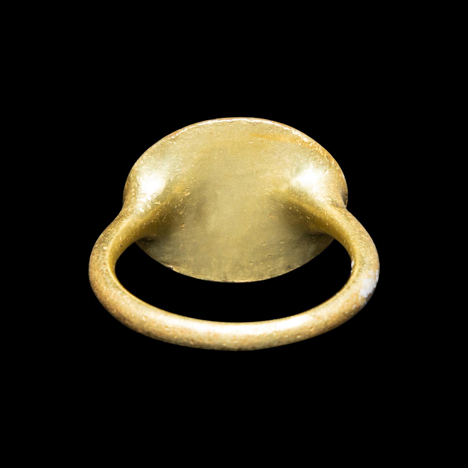 A Greek Gold Finger Ring with Athena