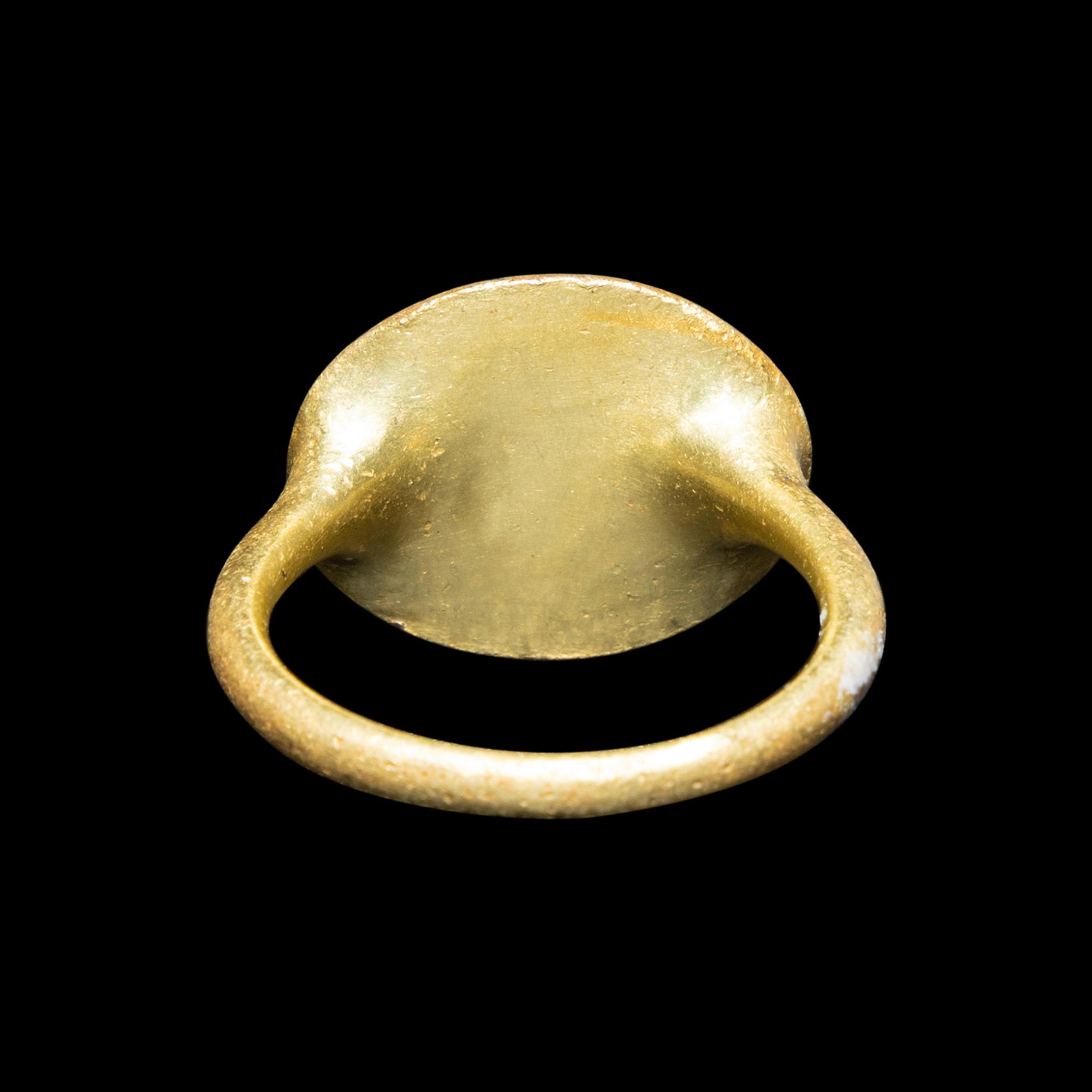 A Greek Gold Finger Ring with Athena