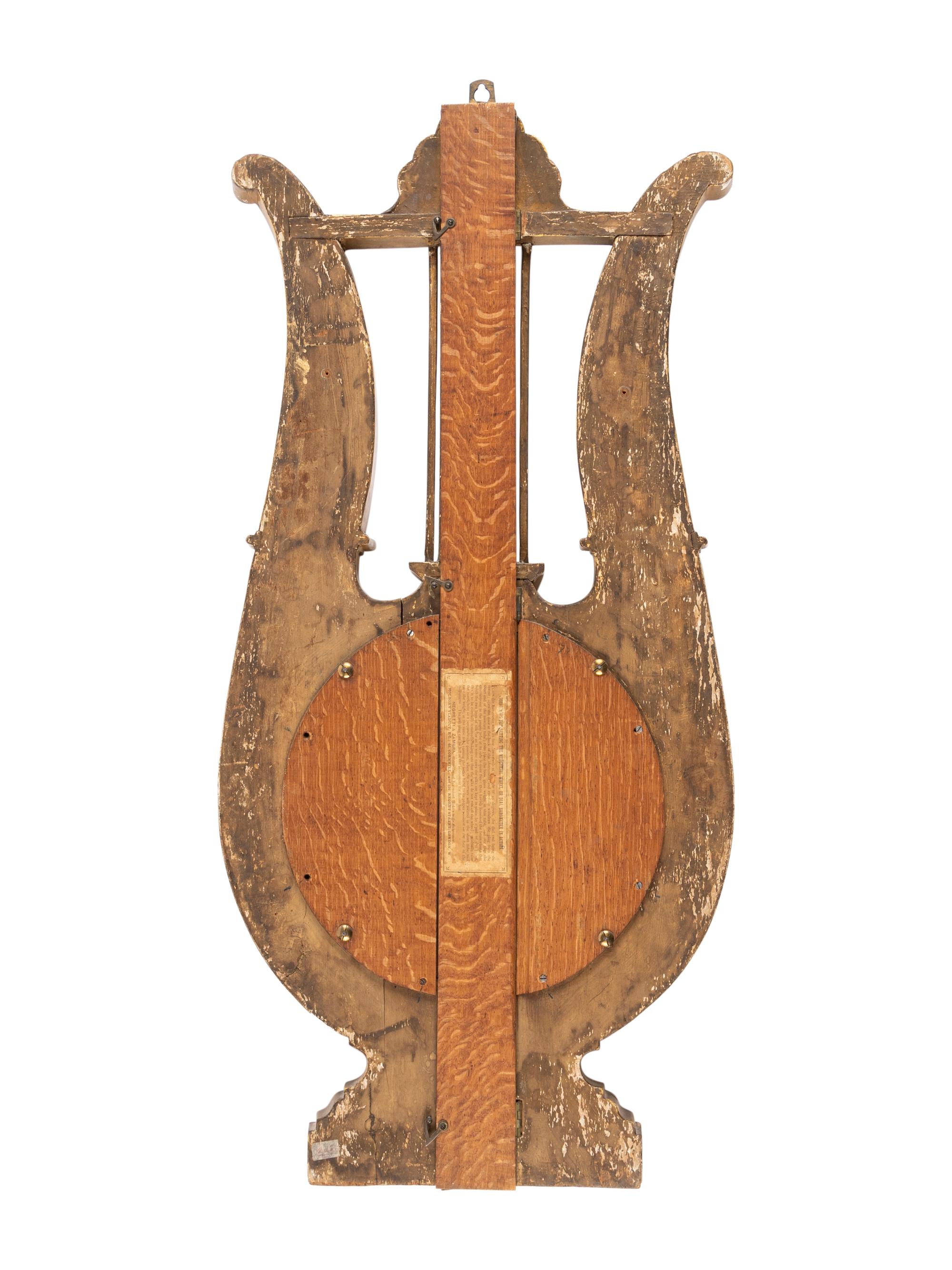 An Empire Giltwood and Reverse-Painted Glass Barometer
