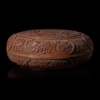 A Large Chinese Cinnabar Lacquer Circular Box and Cover, Late 19th/ Early 20th century 晚清民國 剔紅大捧盒
