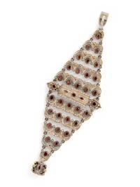 ANTIQUE, ENAMEL, SEED PEARL AND GARNET BRACELET