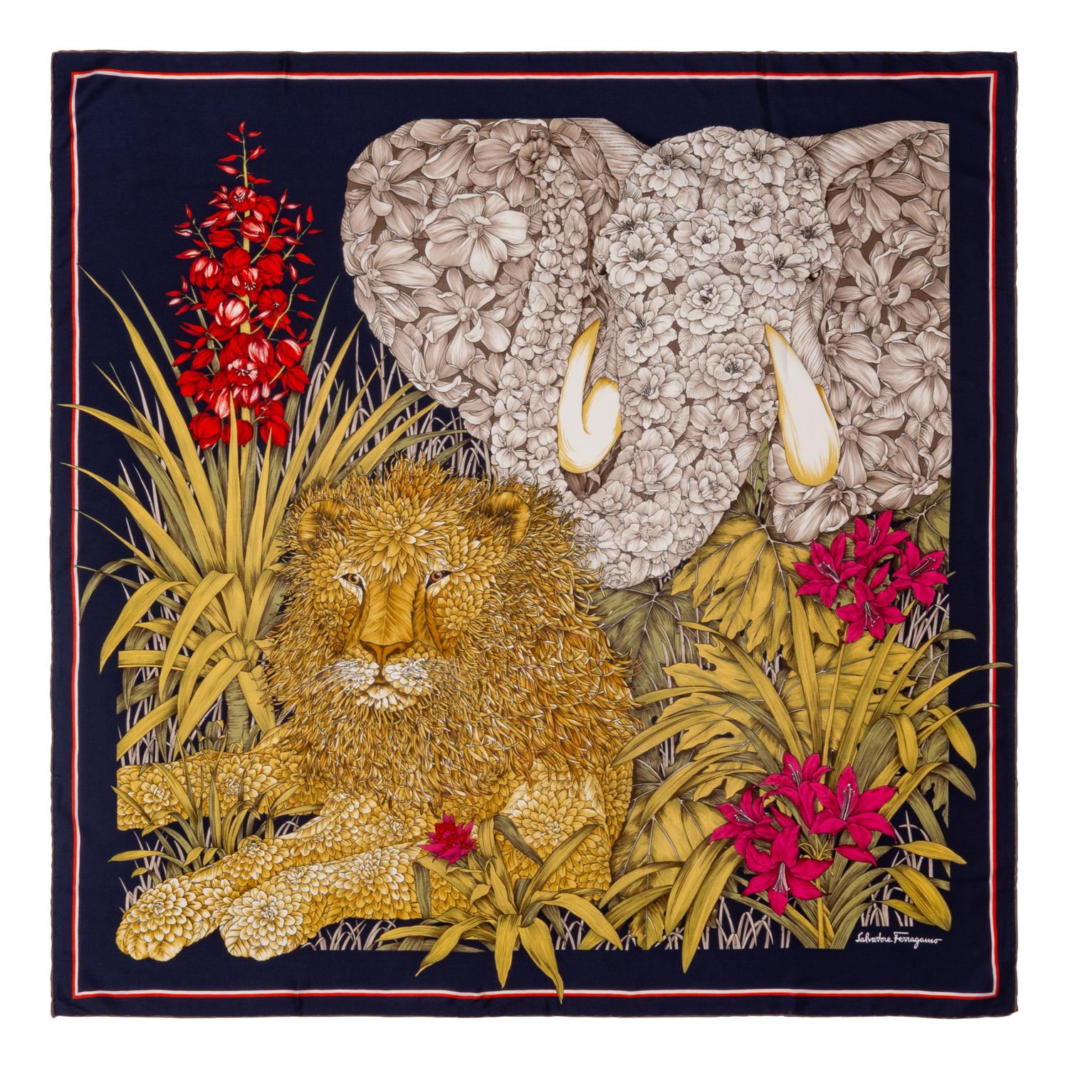 Four Salvatore Ferragamo Scarves