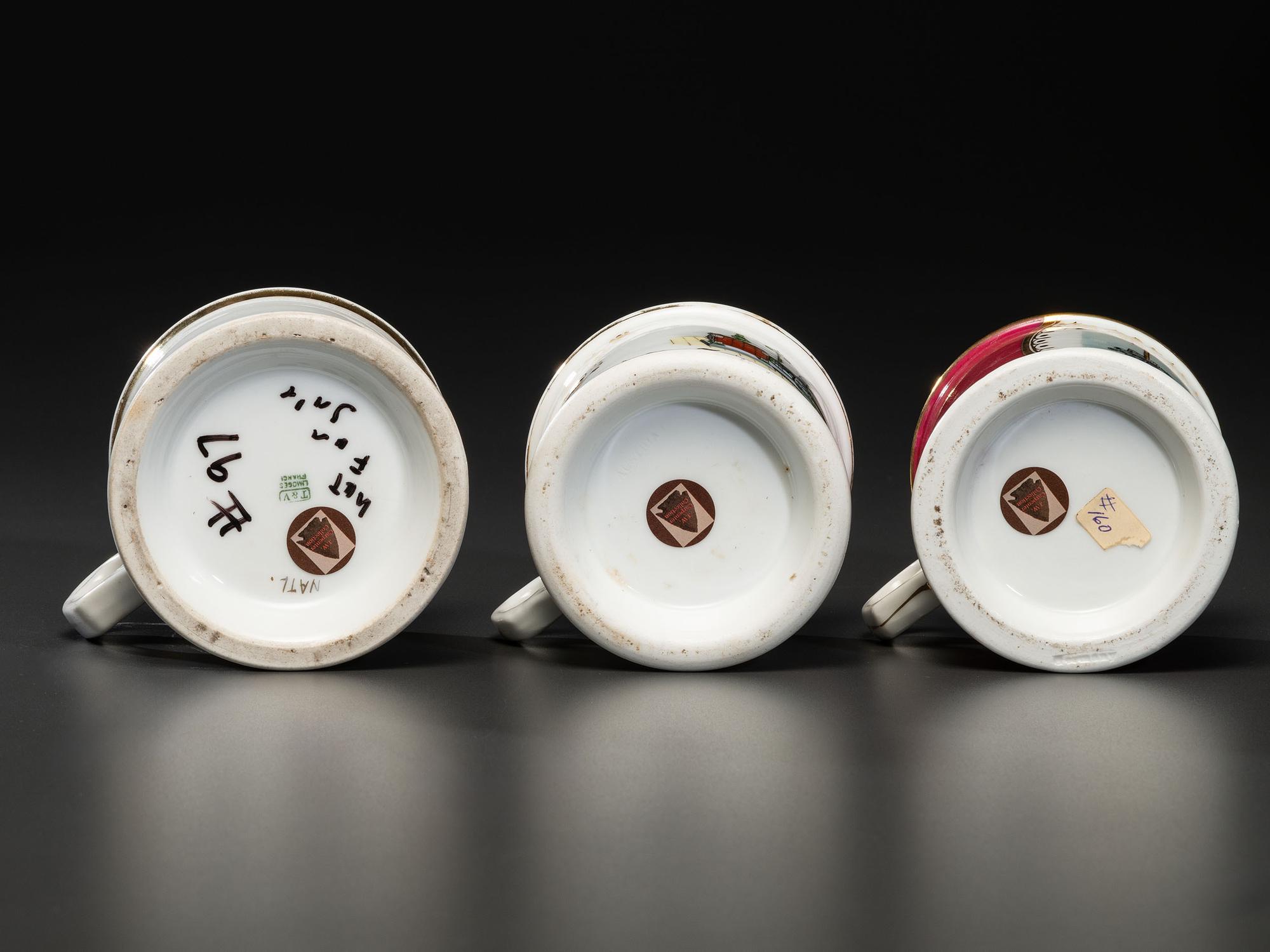Three Machinist's Porcelain Occupational Shaving Mugs